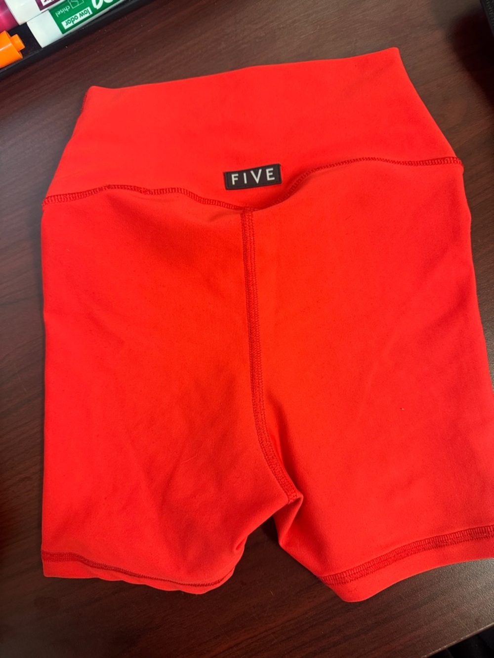 FIVE High-Rise Red Bike Shorts